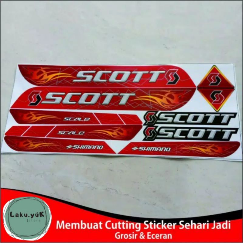 Frame Sticker Decal Sepeda Scott Fullset