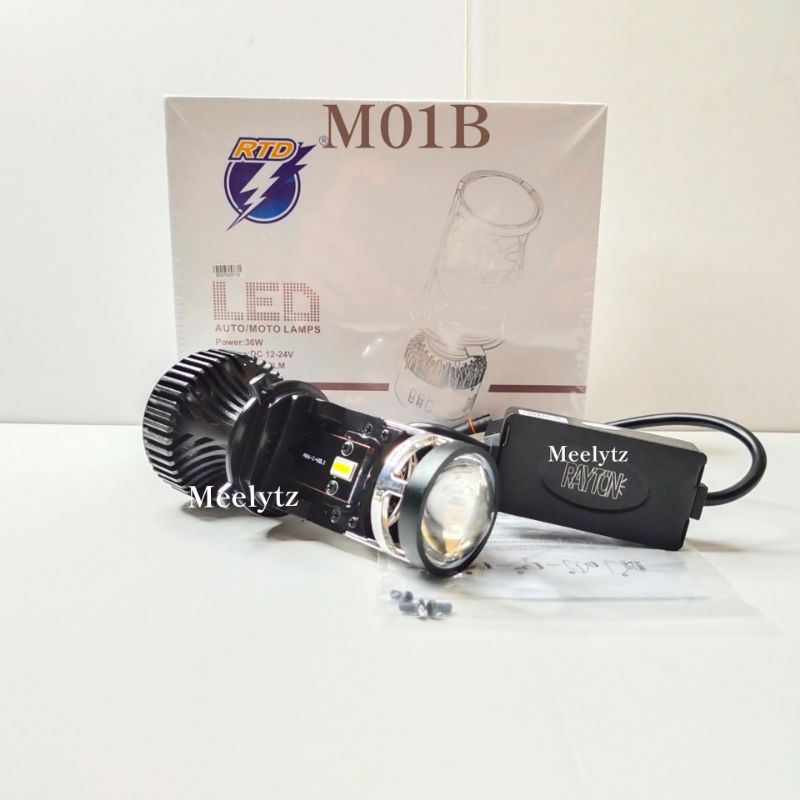 Lampu utama Led RTD M01B  M01H Mini Projector H4 Cut off motor mobil