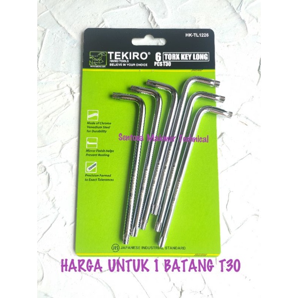 TEKIRO T30 Kunci L Bintang Bunga Cakram Panjang Torx Key Long