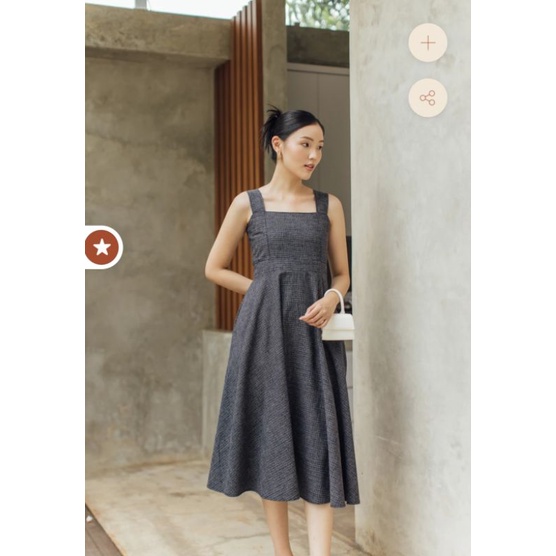 CLARYN THE LABEL ROSSEY DRESS NAVY SIZE M