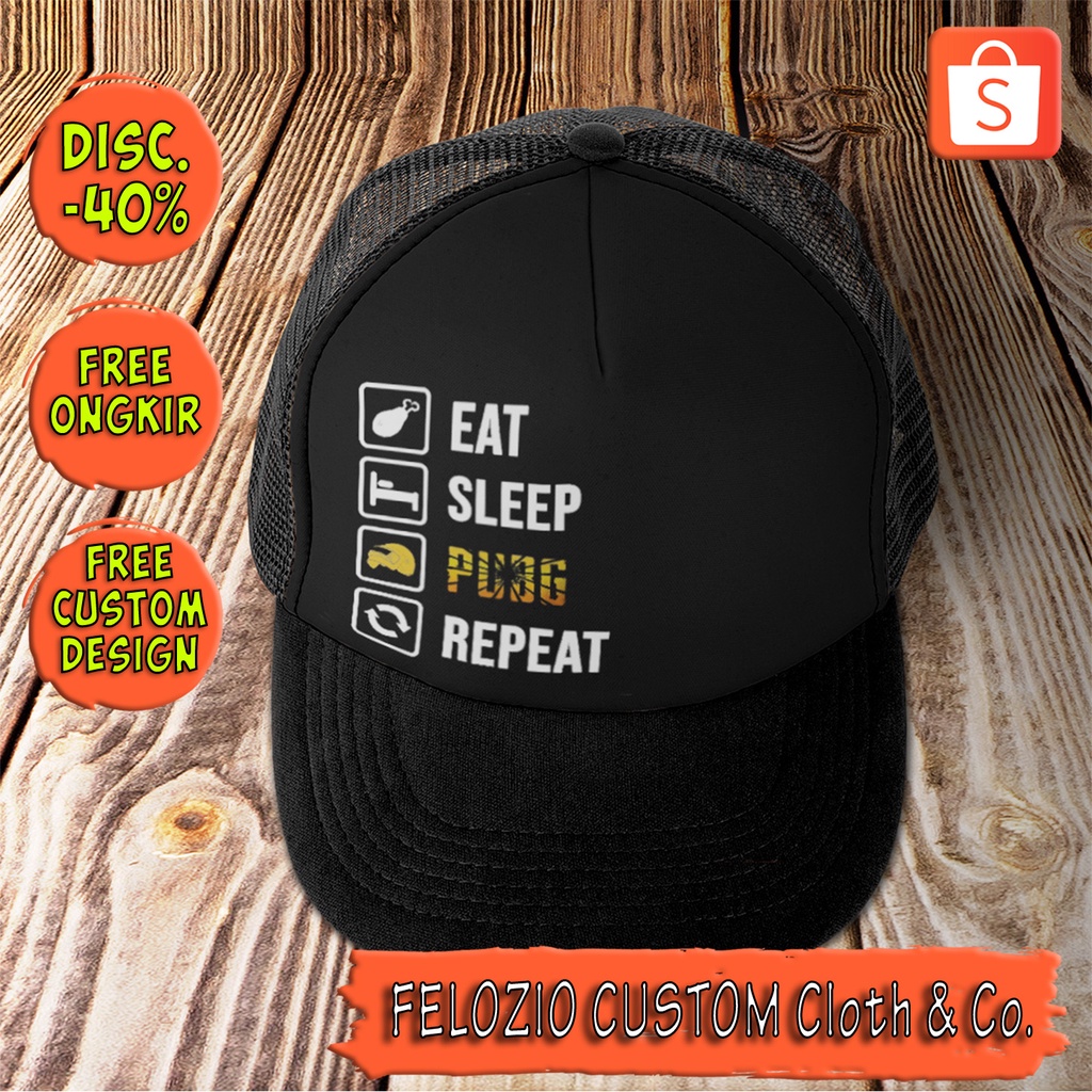 Topi Trucker Caps Sablon Satuan Custom Premium PUBG Mobile