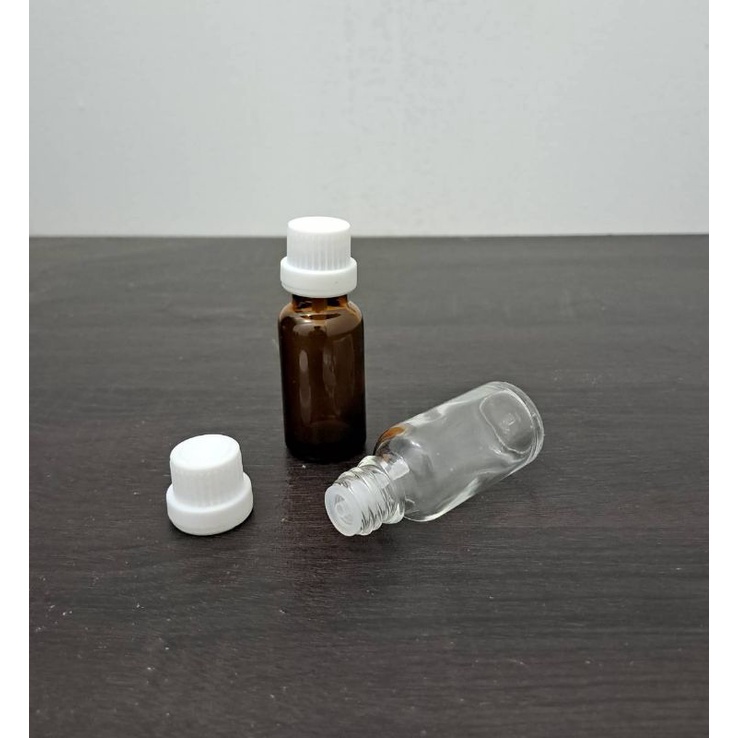 botol kaca 20ml tutup filler / botol essential oil 20ml