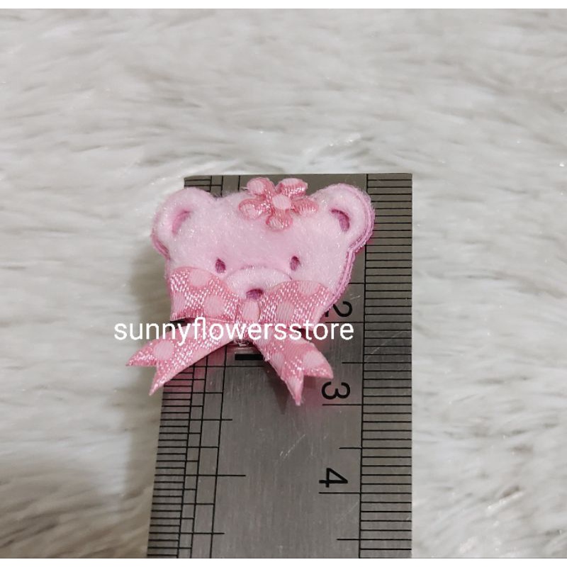 Aplikasi patch boneka bear pita/aksesoris  tempel baju