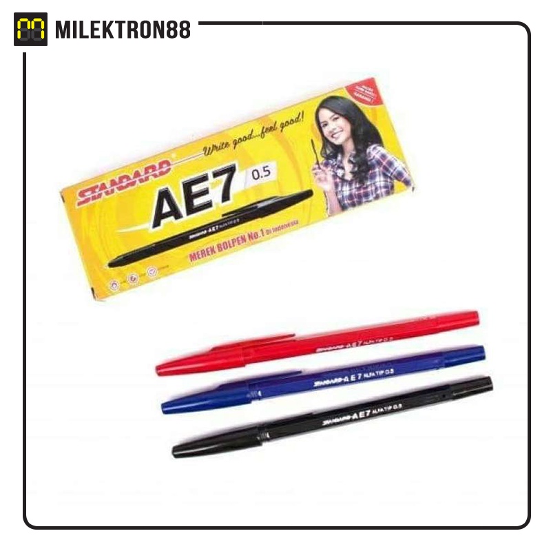 

STANDARD Pen AE7 Fine Alfatip 0.5 mm Pulpen Oil Gel (Pack)