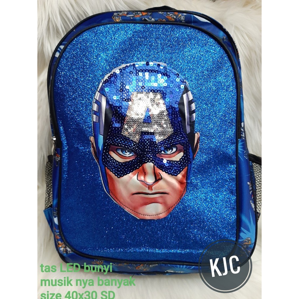 KIANJAYACOLLECTION89 - MARVEL LED  BISA BERBUNYI - RANSEL ANAK LAKI-LAKI TERMURAH !!!