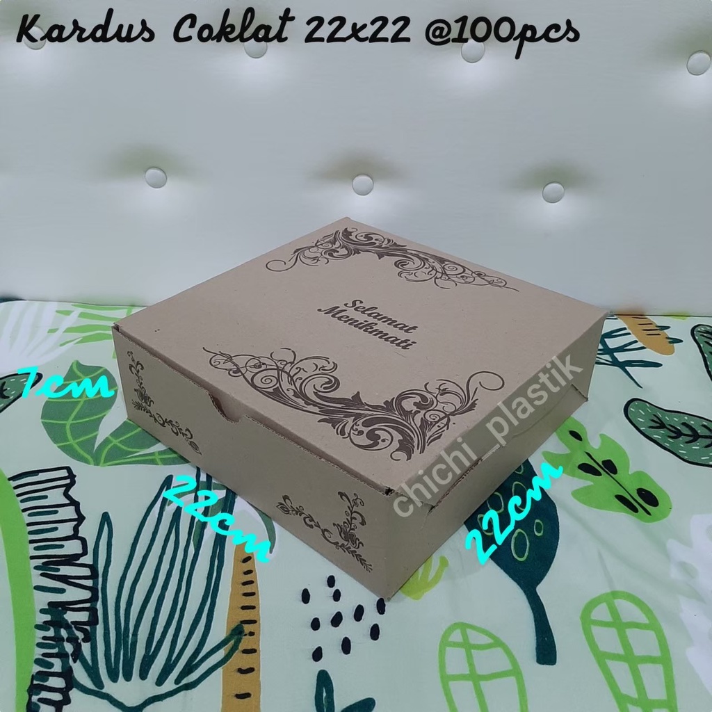 Kardus coklat 22x22 kardus nasi coklat motif