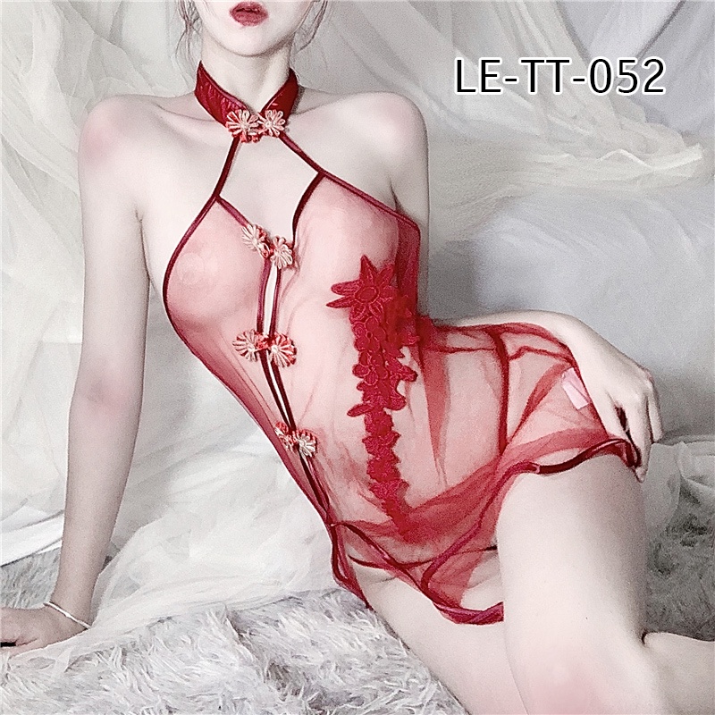 Lingerie Sexy Set Pakain Dalam Baju tidur Wanita Seksi Tradisional Cina Model Cheongsam 1054