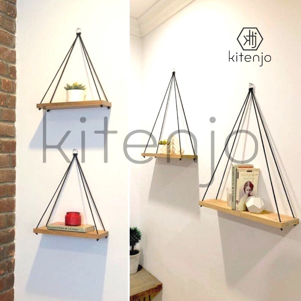 KITENJO AMBALAN TALI KAYU DEKORASI DINDING KAMAR HIASAN GANTUNG