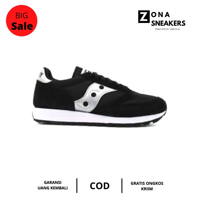 SAUCONY JAZZ VINTAGE BLACK SILVER || SEPATU SAUCONY 100% ORIGINAL