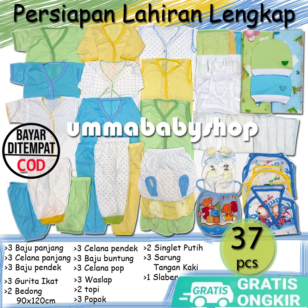 Perlengkapan Lahiran Paket Hemat Ekonomis Paket Baju Bayi New Born Baby Gift Set Kado Lahiran Murah Bayi Baru Lahir Lengkap Bedong Celana Singlet PAKAIAN BAYI LAHIR