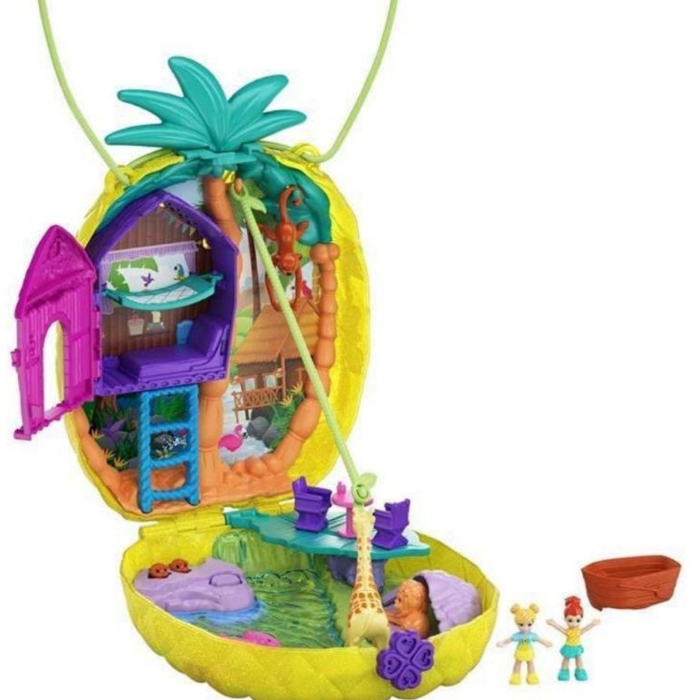 Mattel Polly Pocket Compact Tropicool Pineapple Forest Purse Limited Edition