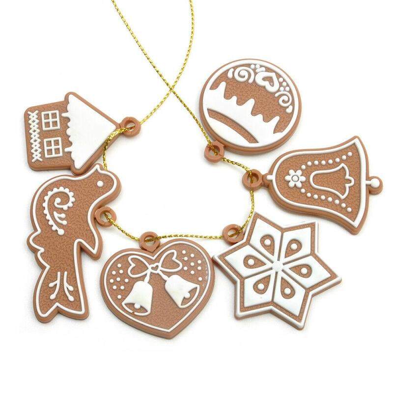 11pcs / Set Liontin Desain Gingerbread Man Untuk Dekorasi Pohon Natal