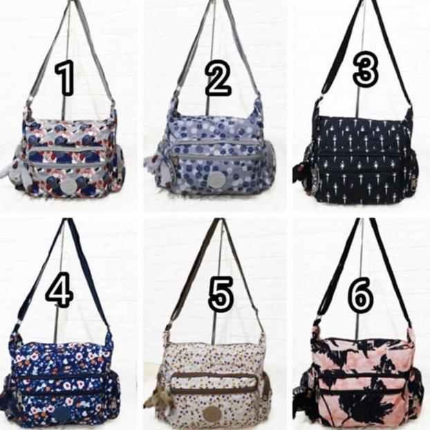 Kp616M Tas Selempang Wanita Import Kipling Motif 6Ruang