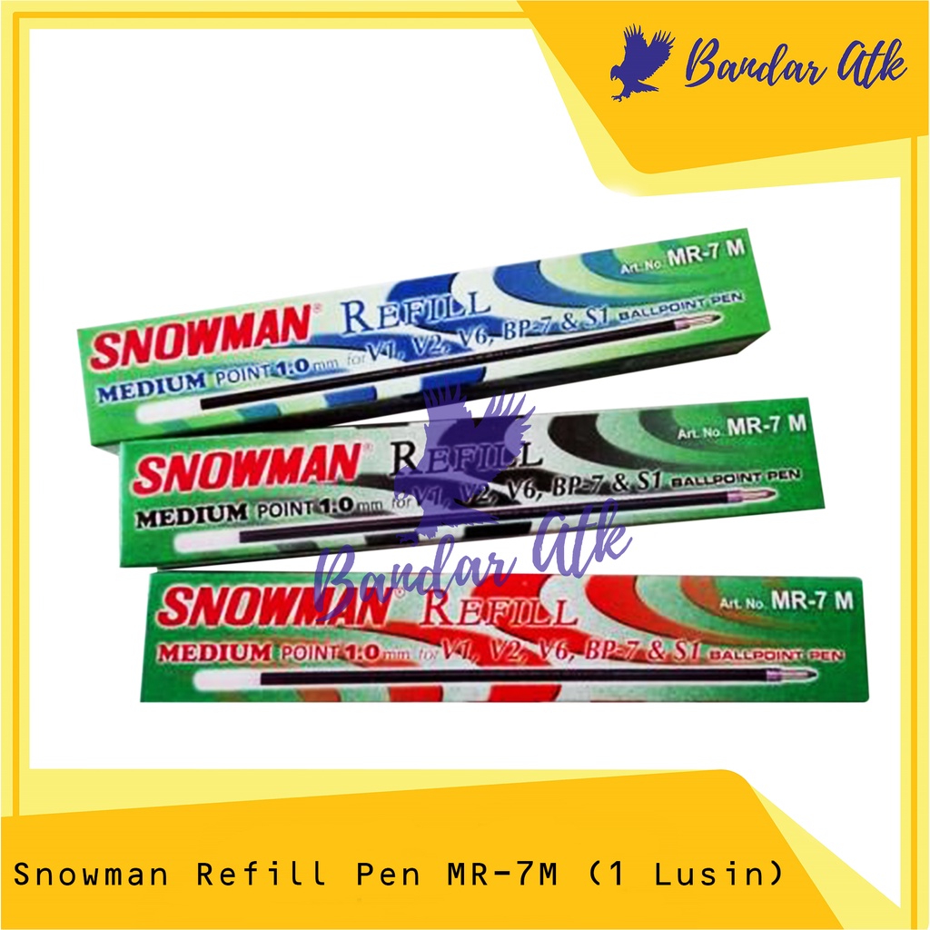 

SNOWMAN Refill Pen V1 V2 V6 BP7 S1 MR 7M 1.0mm Isi Pulpen [1 LUSIN]