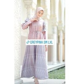 Dharmawangsa dress grey pink LXL vanilla hijab
