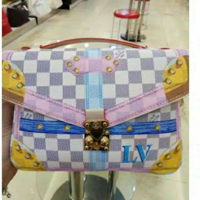 LV POCHETTE METIS AZURE PRINTED