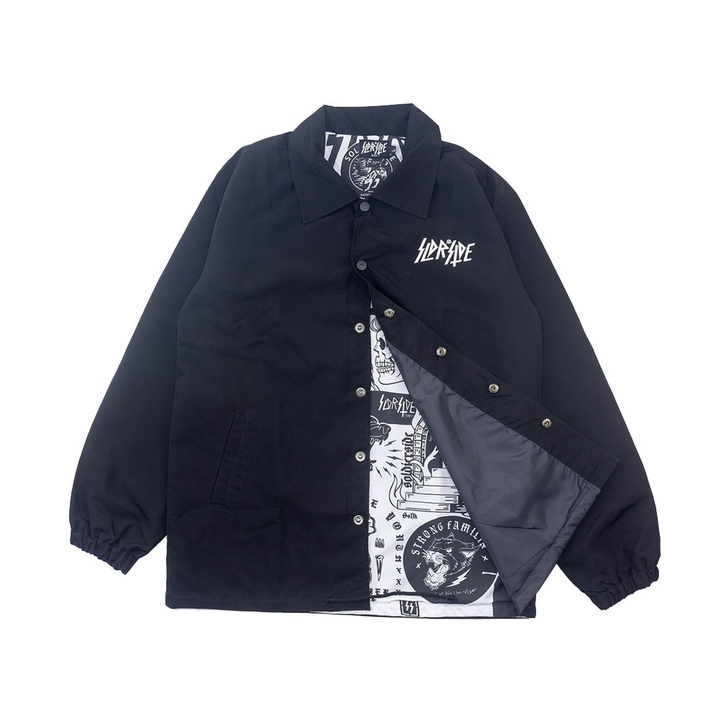 Jacket Windbreaker SOLDIERSIDE / Coach Jacket Hitam "SS Logo" - WB111