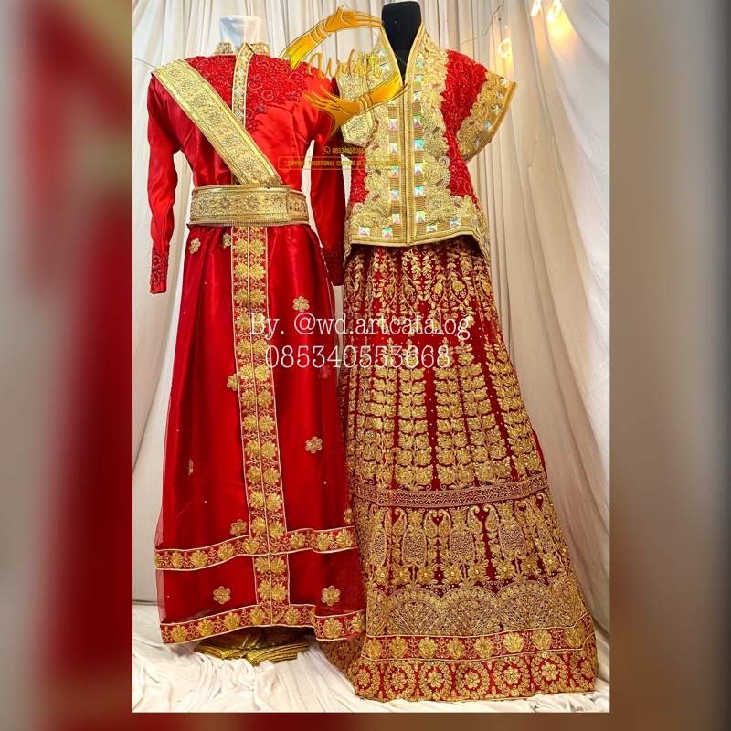 Baju Pengantin Adat Bugis Makassar Harga Fullset Warna Merah Shopee Indonesia