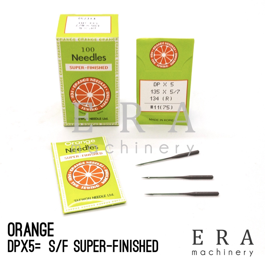 Jarum Jahit DPx5=S/F Super Finished Orange Needles Korea DP x 5 SF Anti Panas Hijau bukan Emas Jarum