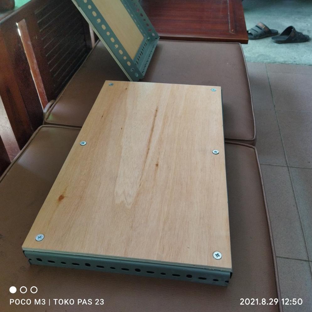Papan Ambalan Rak Besi Siku Lubang Ukuran P60 L50 Cm Siap Pakai Tinggal Pasang / Rakit