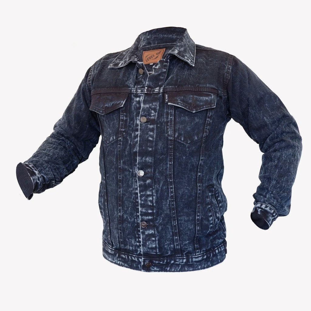 JAKET JEANS SANDWASH POLOS UKURAN JUMBO XXL