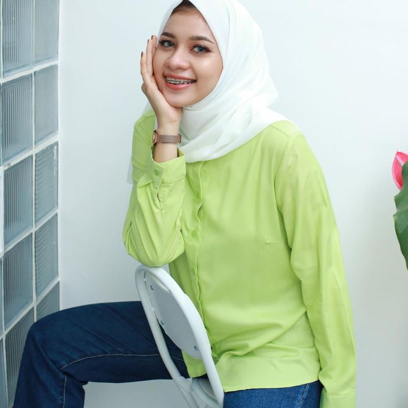 KEMEJA POLOS WANITA BAHAN RAYON PREMIUM