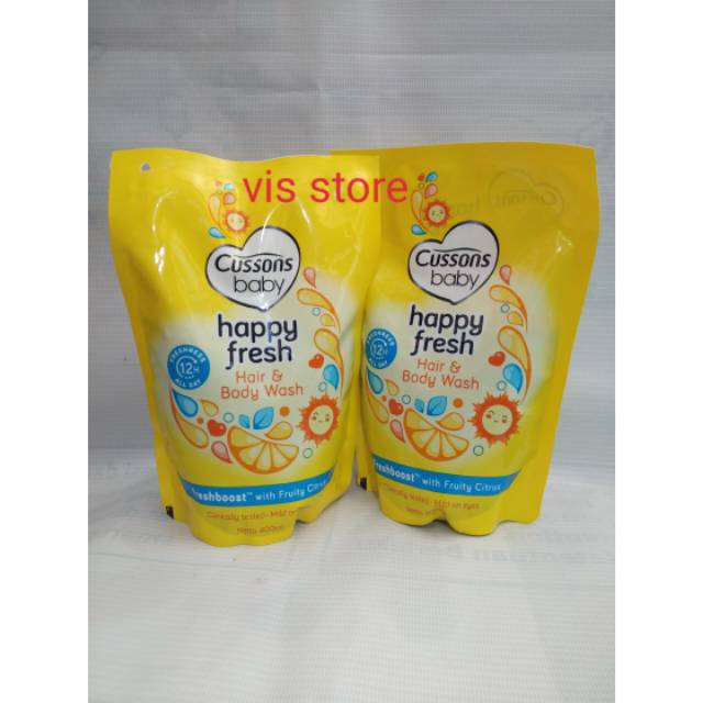 Cussons Baby Hair &amp; Body Wash 400ml Happy Fresh