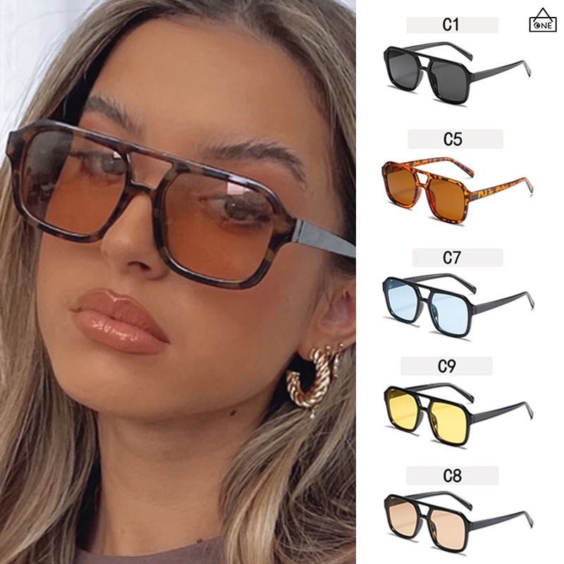 COD❤️Kacamata Hitam Pria lensa reflektif Sunglasses Retro Anti-Uv Kacamata Fashion Korea Trend