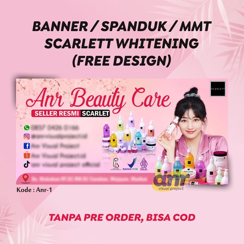 ANR - BANNER SPANDUK SCARLETT SCARLET WHITENING BODY LOTION SERUM CREAM RESELLER PAKET SCARLETT KOSM