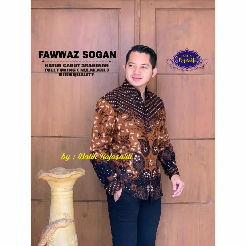 Fawwaz Sogan kemeja batik pria modern solo atasan batik by raja sakti