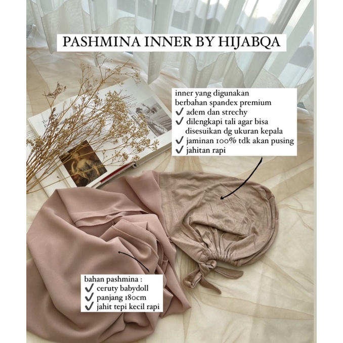 HIJABQA - Hijab Instant Inner / Pashmina Inner / Segi Empat Inner