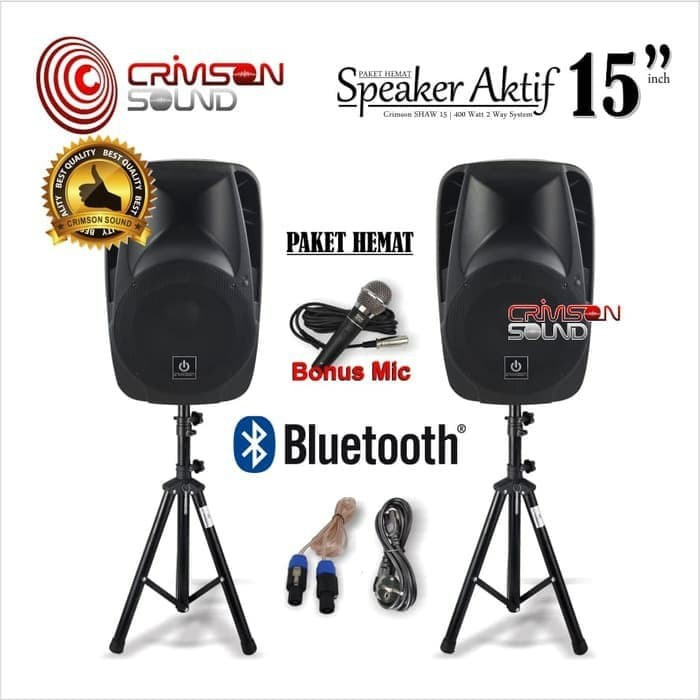 PAKET KOMPLIT SPEAKER AKTIF CRIMSON 15 inch BLUETOOTH CRIMSON SHOW 15