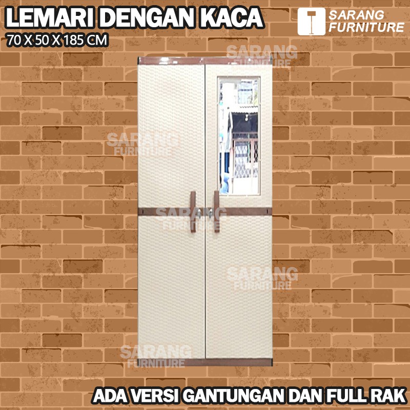 JUMBO! Lemari Pakaian Plastik Lemari 4 Susun My TOP Gantungan Dan Hambalan Dengan Kaca Dengan Kunci
