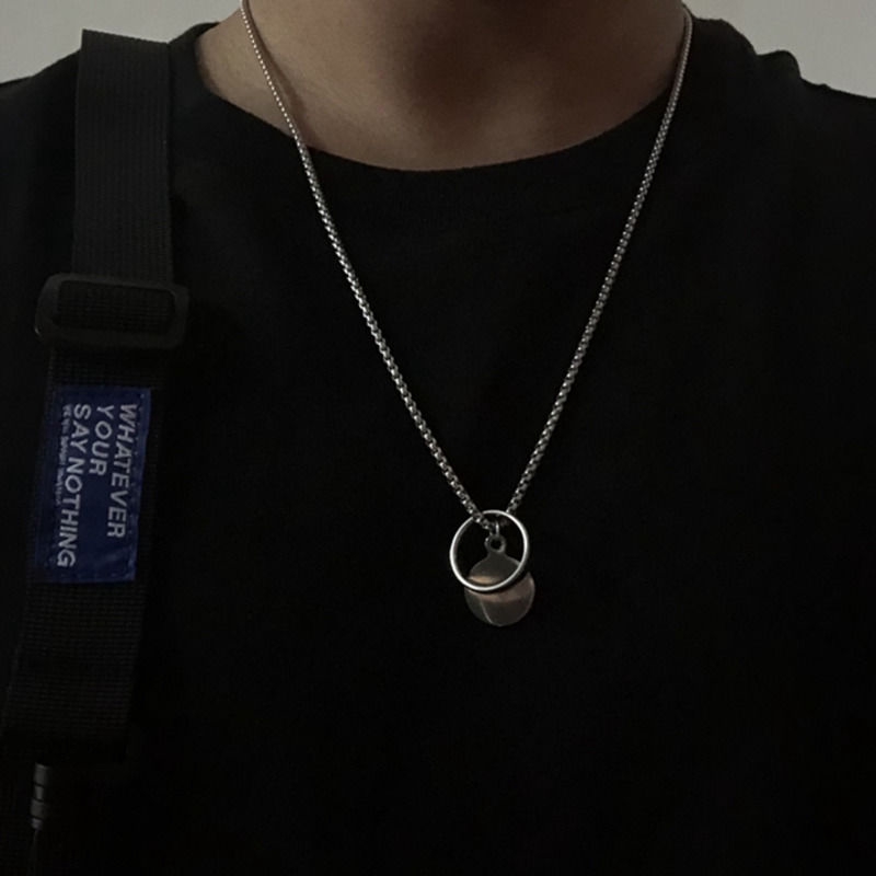 Necklace Korea Hip Hop Pendant Ring Disc Simple