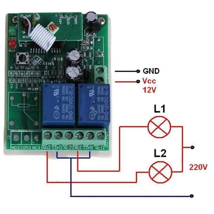 Remote Wireless RF Control Switch Relay DC12V Controller 2 Channel