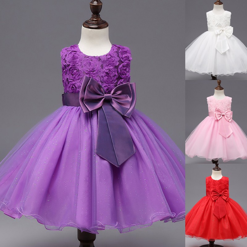 Fashion Anak  Gaun  Pesta Tanpa Lengan dengan Rok Tutu  