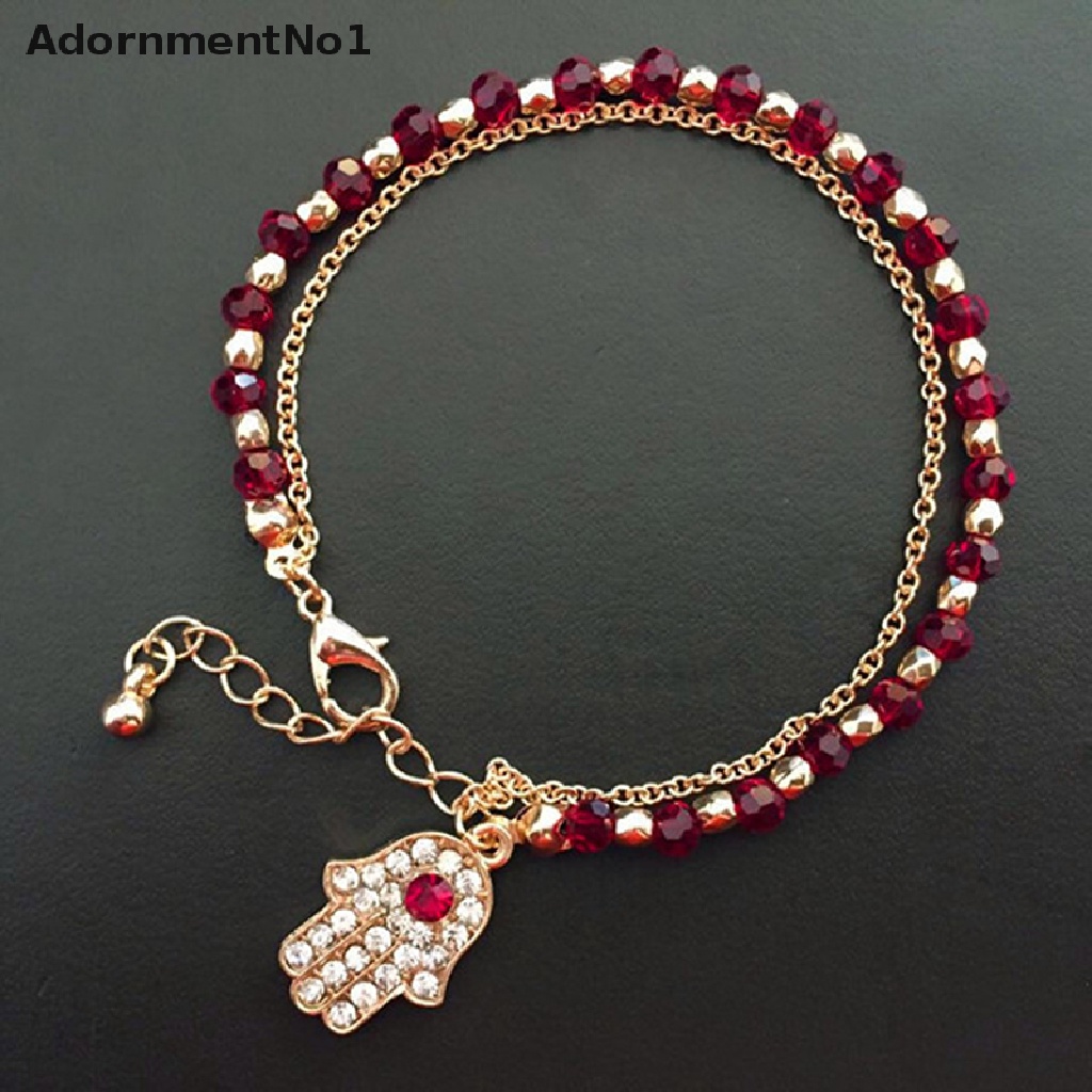 (AdornmentNo1) Gelang Tangan Fashion Aksen Mata Iblis + Manik-Manik Untuk Perhiasan Wanita