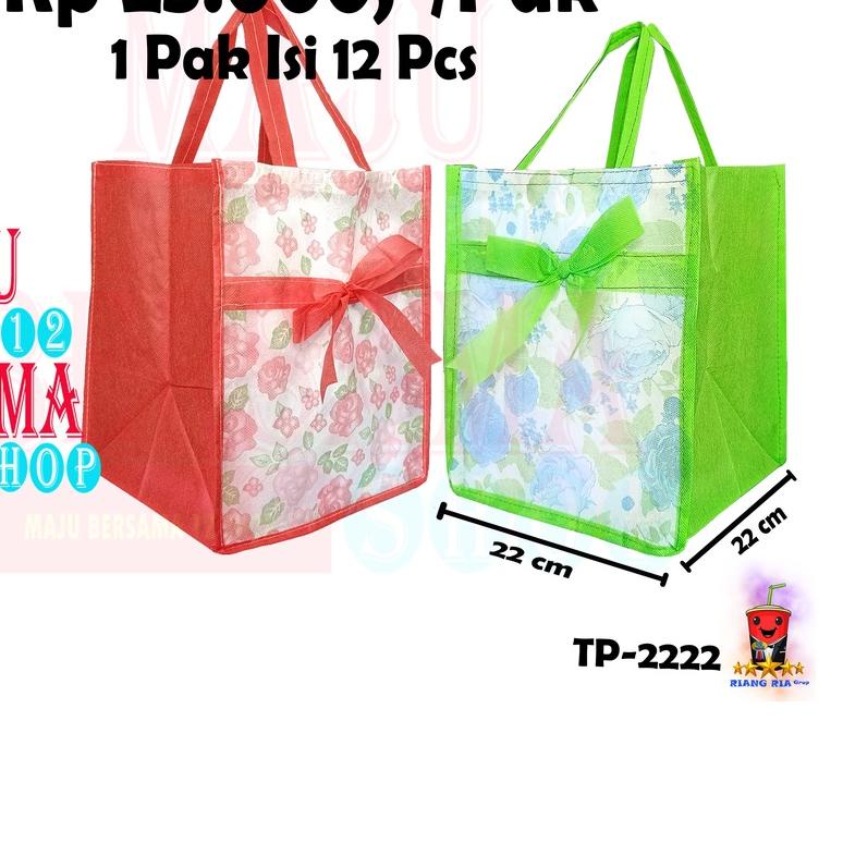 

™ TAS KAIN SPUNBOND 22 X 22 CM @12 PCS HANDLE PITA - SOUVENIR - GOODIE BAG - TAS BINGKISAN ULANG TAH