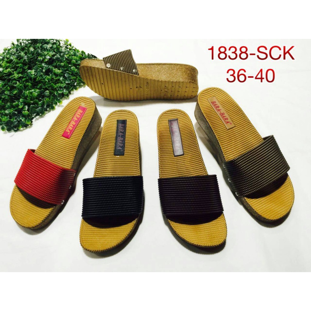 1838-sck sendal sandal slop kokop wedges karet bara bara jelly