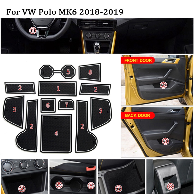 Matras Pad Karet 3D Anti Slip Untuk Interior Mobil VW Polo 6R GTI Volkswagen Polo MK5 MK6 2018 2019 11-17