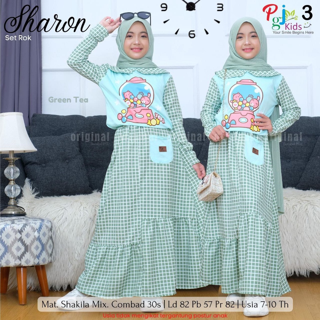 Setelan Rok Anak Set Rok Anak Remaja Tanggung Perempuan Kartun Cantik Kekinian Terbaru