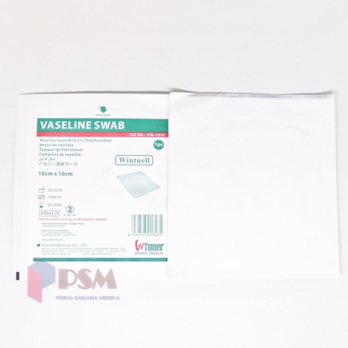 Vaseline Swab 10x10cm / Wintuell sejenis Lomatuell Sofratuelle Daryanttulle