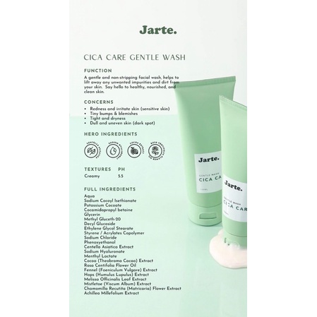 JARTE CICA CARE cream - gentle wash [JARTE CICA SERIES]