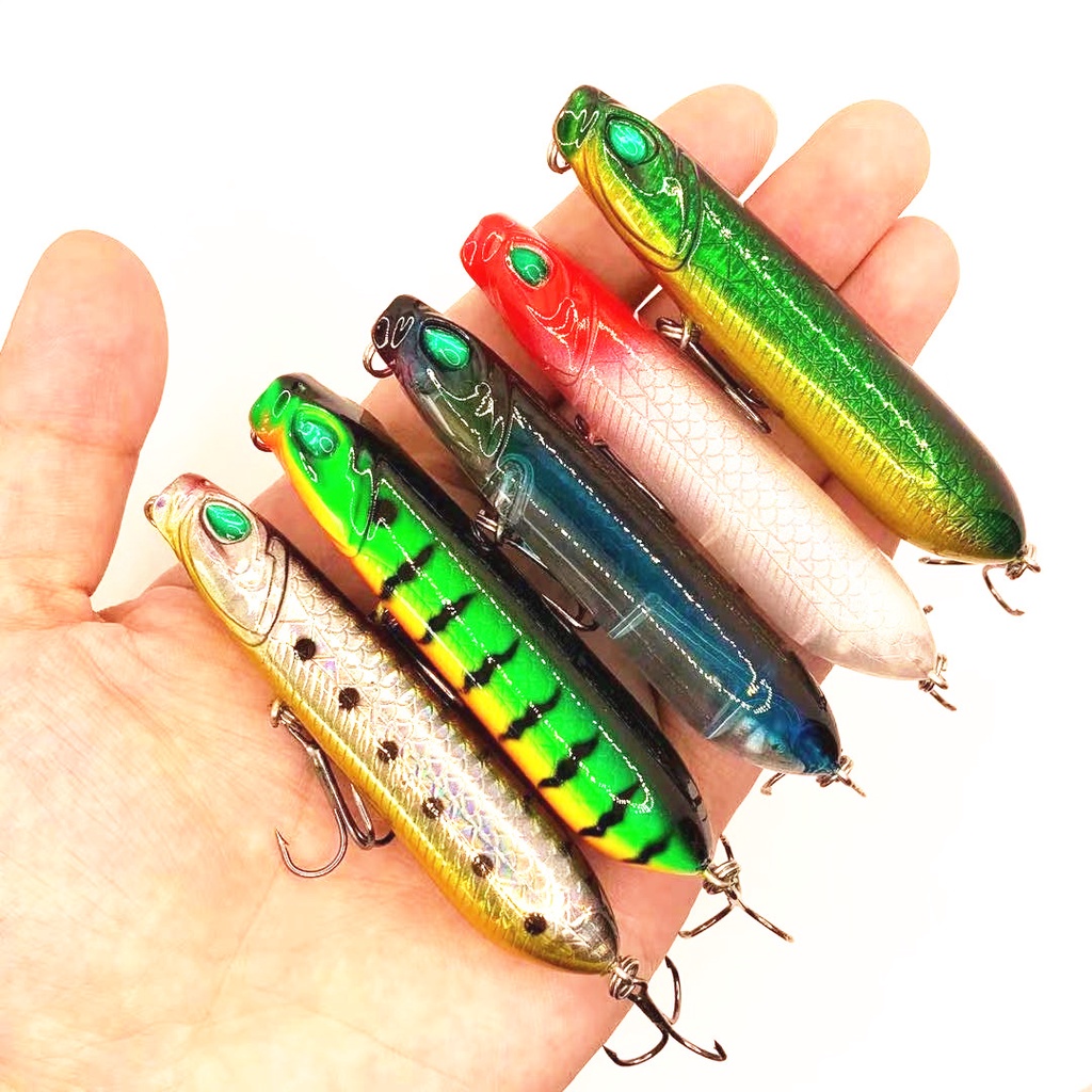 1Pcs New Popper Umpan Pancing Fishing Lure Minnow 8cm 12g Swimbait Bass Wobbler Kail Floating Bait Tackle