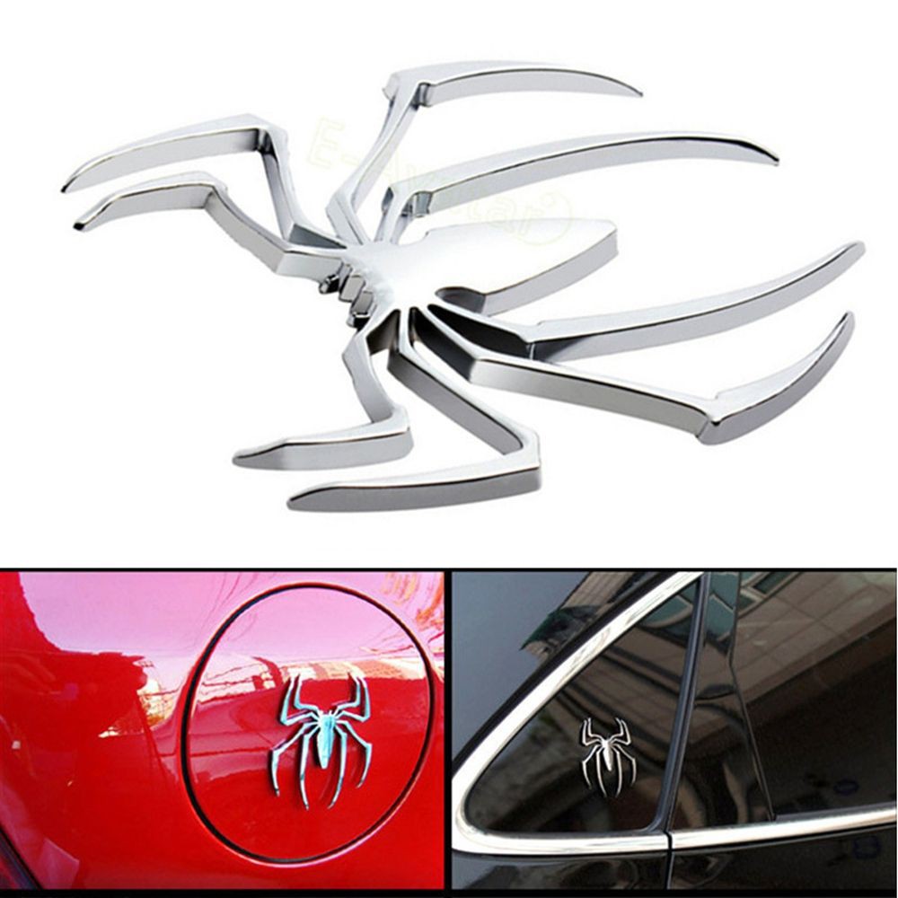 Chrome Emblem 3d Spider Laba Laba Body Kaca Pintu Mobil 