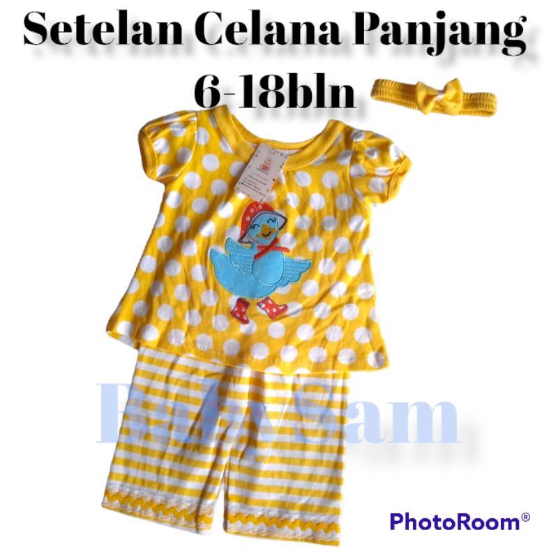 Setelan Celana Panjang Anak Perempuan Motif Bebek Lucu 6-18 Bulan Pumpkin Kids