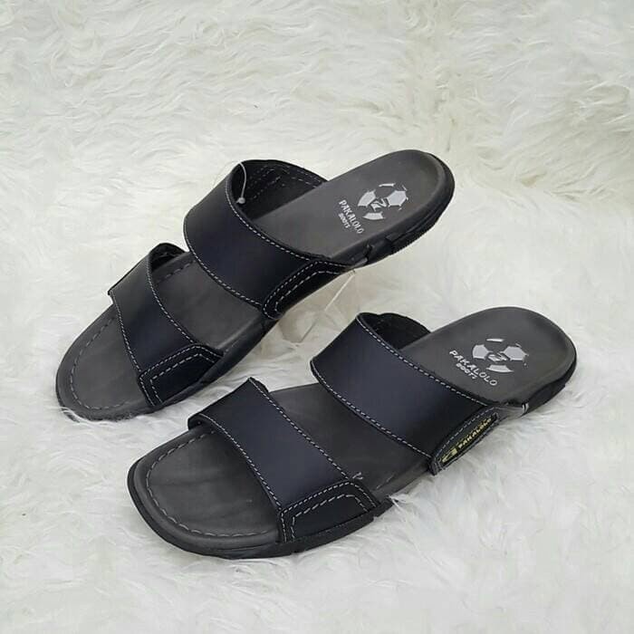 promo terbatas.SANDAL KULIT PRIA PAKALOLO 2321 TERBARU BY PAKALOLO ORIGINAL - Hitam, 38