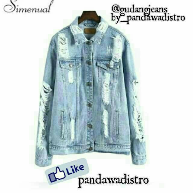 5700 Model Jaket Levis Sobek Terbaru