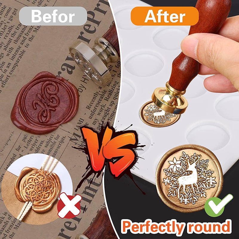 Silicone Pad/Wax Stamp Pad, 24 Pore Wax Seal Pad with Removable Adhesive Points for DIY Craft Adhesive Wax