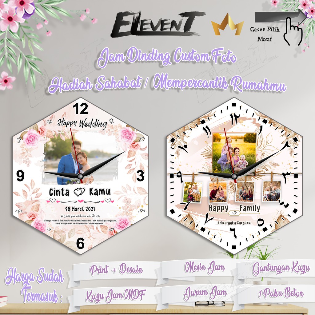 Promo Hadiah Kado Unik Jam Foto Custom Persegi 6 Happy Birthday Graduation Anniversary Family Pacar Kado Pernikahan Wedding Birthday, Graduation, Anniversary Ulang Tahun Wisuda Pernikahan Ultah Panjangan Dinding walldecor rumah menarik Murah